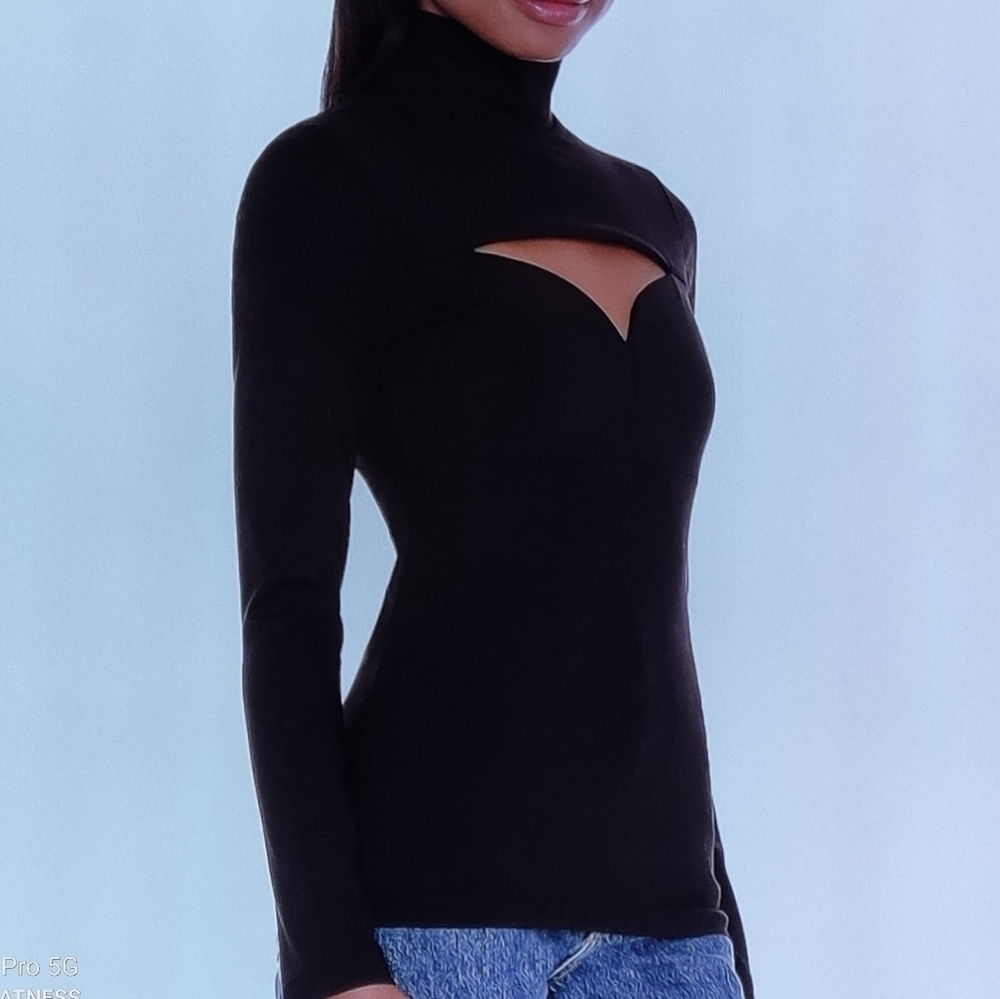 Susana Monaco REVOLVE Mock Neck Sweetheart Cutout Top XS
